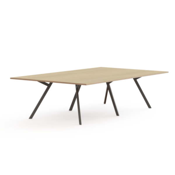 Huislijn Bridge design vergadertafel met rechte poten 320 x 160 cm, vaste hoogte 75 cm