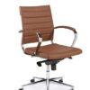 Design bureaustoel 1200 lage rug in bruin kunstleder 1 | Kantoormeubelen Nederland
