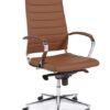Design bureaustoel 1202 hoge rug in bruin kunstleder 1 | Kantoormeubelen Nederland