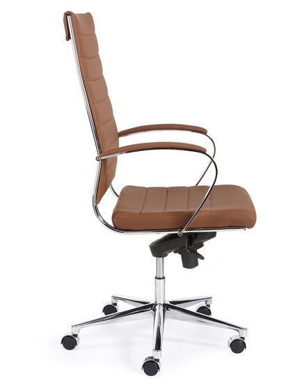 Design bureaustoel 1202 hoge rug in bruin kunstleder 2 | Kantoormeubelen Nederland