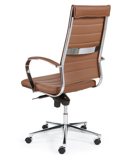 Design bureaustoel 1202 hoge rug in bruin kunstleder 3 | Kantoormeubelen Nederland