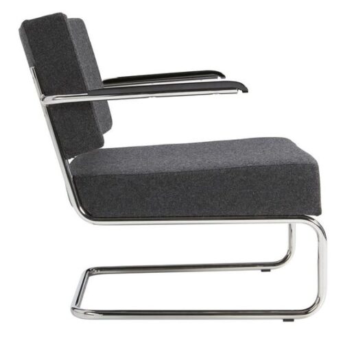 Design fauteuil in Antraciet Wolvilt stof 2 | Kantoormeubelen Nederland