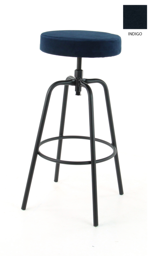 KMNL Office hoge kruk, Velours stof Indigo