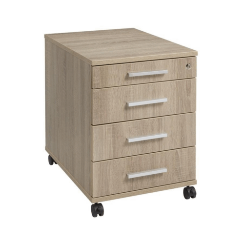 Rolblok met 4 lades robson eiken | Kantoormeubelen Nederland