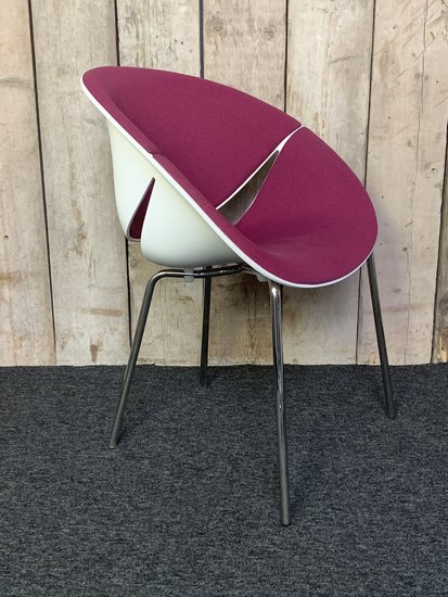 So Happy fauteuil roze stof wit kunststof kuip 1 | Kantoormeubelen Nederland