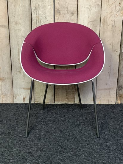So Happy fauteuil roze stof wit kunststof kuip 3 | Kantoormeubelen Nederland