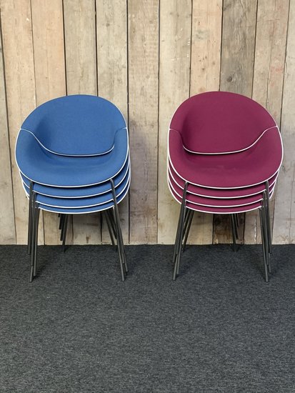 So Happy fauteuil roze stof wit kunststof kuip 5 | Kantoormeubelen Nederland
