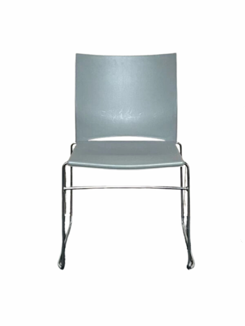 Stapelbare kunststof kantinestoelen kleur grijs - Afbeelding 3