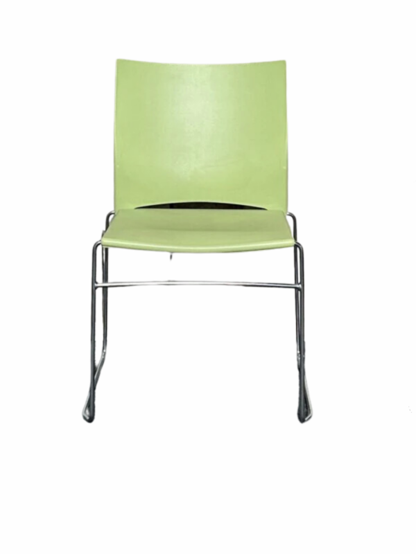 Stapelbare kunststof kantinestoelen kleur groen - Afbeelding 2