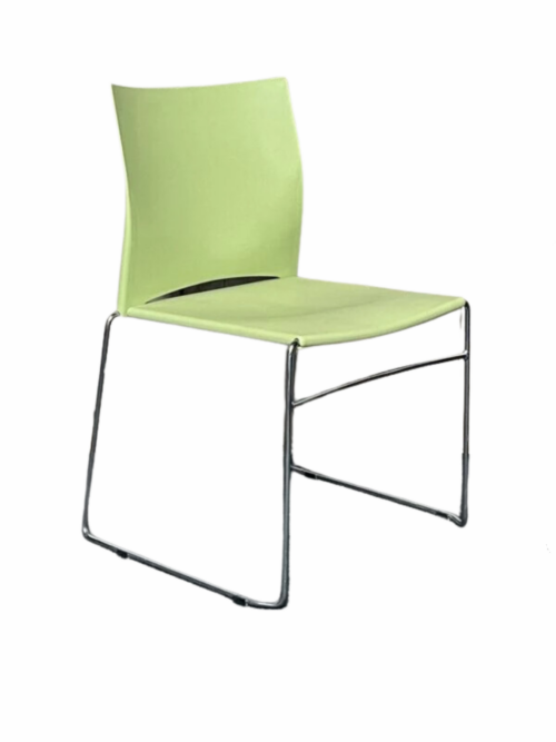 Stapelbare kunststof kantinestoelen kleur groen