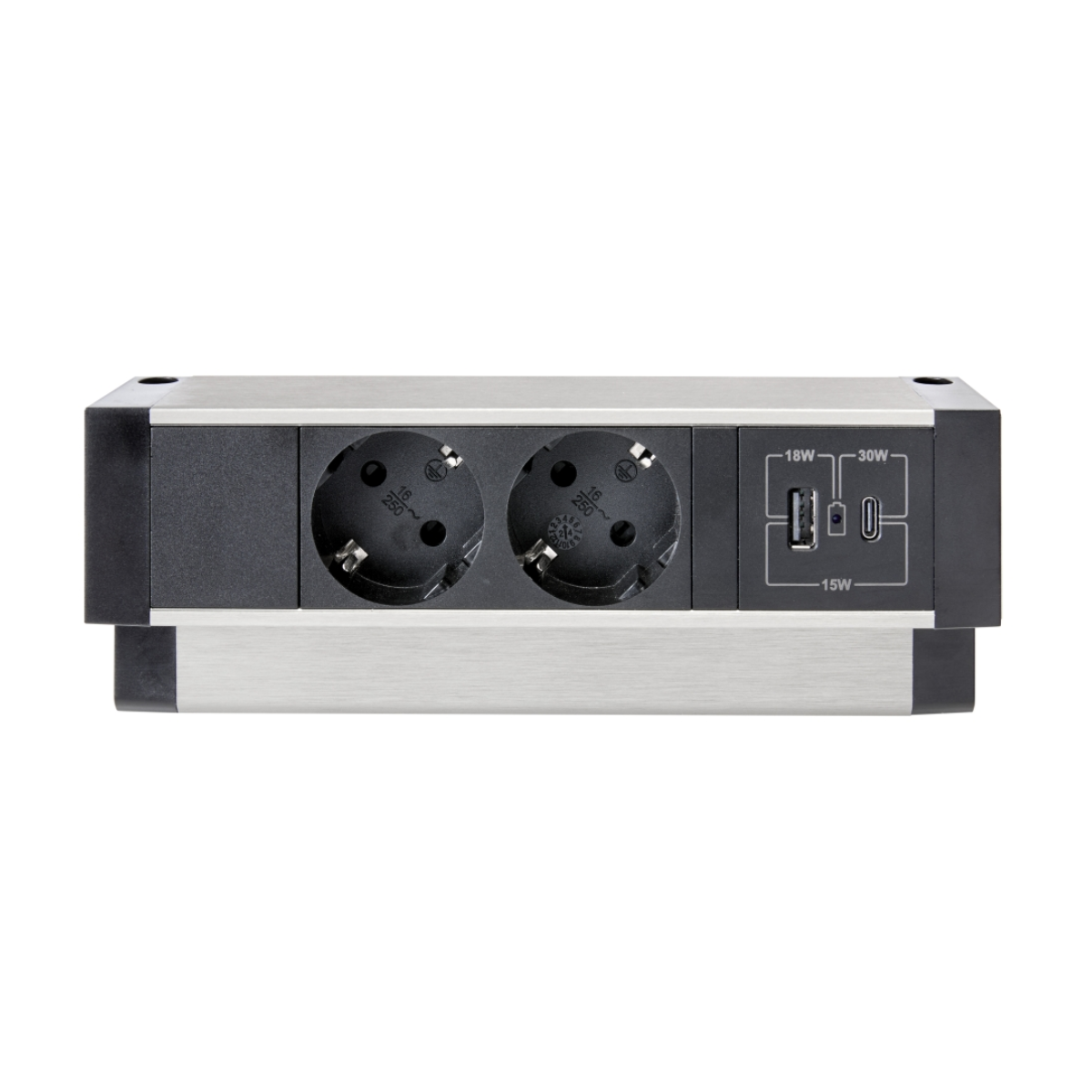 Universele opbouw powerdock zwart voorkant