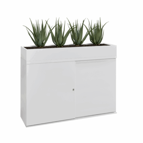 schuifdeurkast wit plant | Kantoormeubelen Nederland