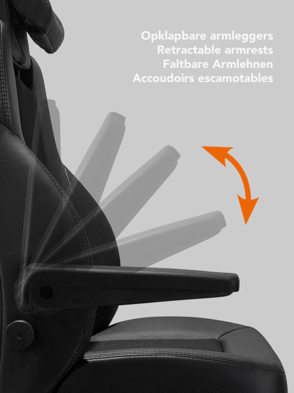 B10 24uurs bureaustoel met opklapbare armleggers 5 scaled | Kantoormeubelen Nederland