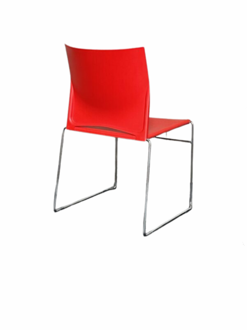 Stapelbare kunststof kantinestoelen kleur rood 3 | Kantoormeubelen Nederland