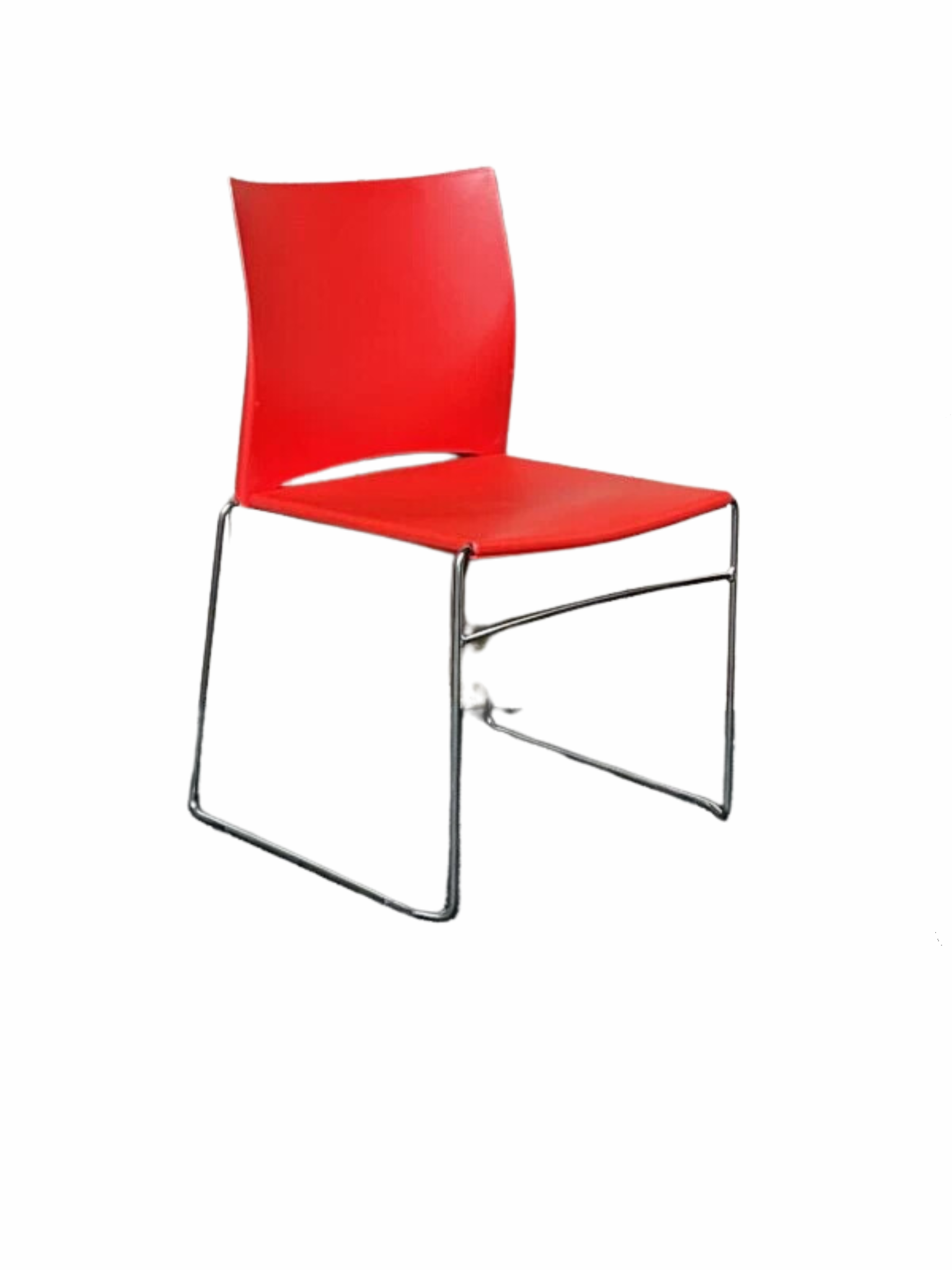 Stapelbare kunststof kantinestoelen kleur rood