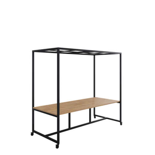 Huislijn Move vergader- en kantinetafel, met rooster dakelement, diverse afmetingen, hoogte 75 cm, inclusief 4 wielen