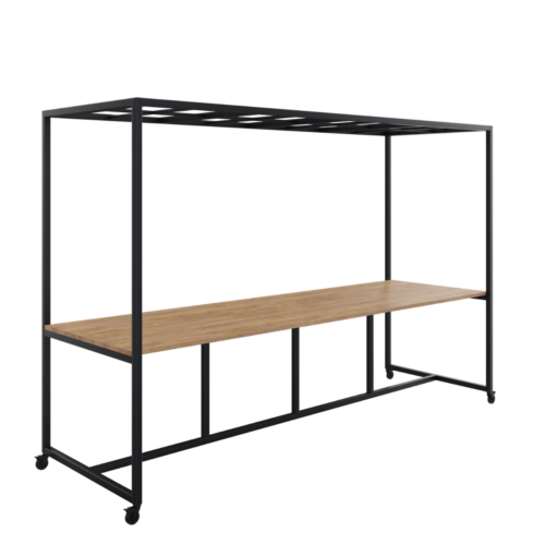 Huislijn Move vergader- en kantinetafel, met rooster dakelement, diverse afmetingen, hoogte 90 cm, inclusief 4 wielen - Afbeelding 2