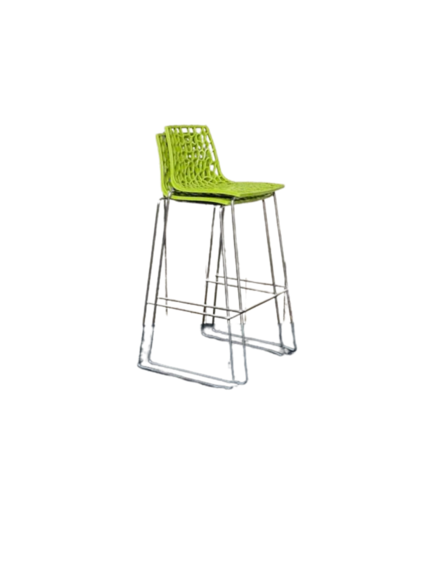 Design barkruk chroom groen