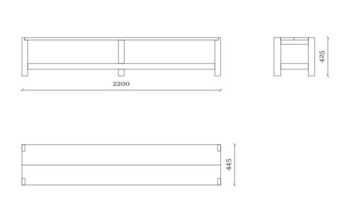 Bench en table zonder rug Feld design | Kantoormeubelen Nederland