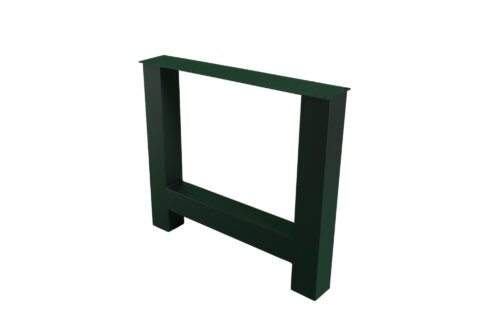 Metalen H poot set stalen frame houten tafel zwart 1 | Kantoormeubelen Nederland
