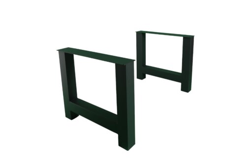 Metalen H poot set stalen frame houten tafel zwart 4 | Kantoormeubelen Nederland