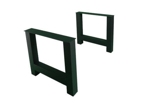 Metalen H poot set stalen frame houten tafel zwart 5 | Kantoormeubelen Nederland