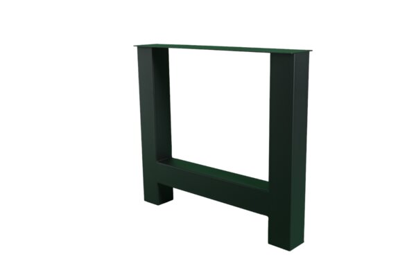 Metalen H poot set stalen frame houten tafel zwart 6 | Kantoormeubelen Nederland
