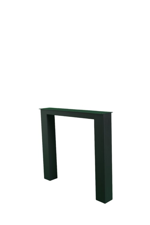Metalen N poot set stalen frame houten tafel zwart 1 | Kantoormeubelen Nederland