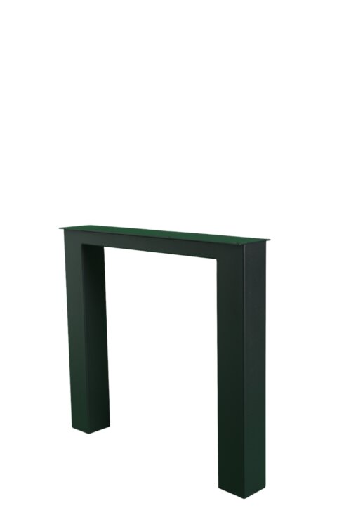 Metalen N poot set stalen frame houten tafel zwart 2 | Kantoormeubelen Nederland