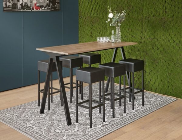 Bartafel 'V-leg' recht hoog 140x80cm - Afbeelding 3