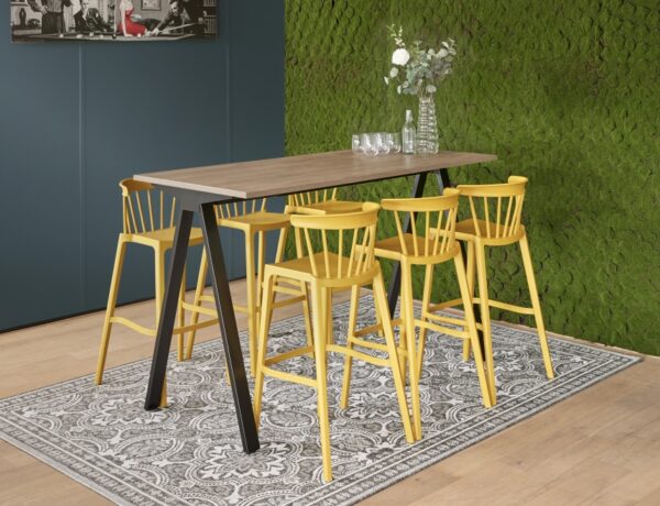 Bartafel 'V-leg' recht hoog 140x80cm - Afbeelding 5