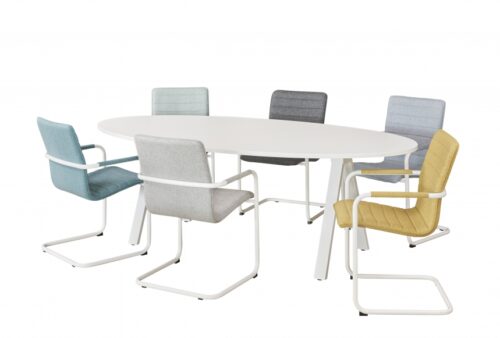 Design vergadertafel met V poot 6 | Kantoormeubelen Nederland