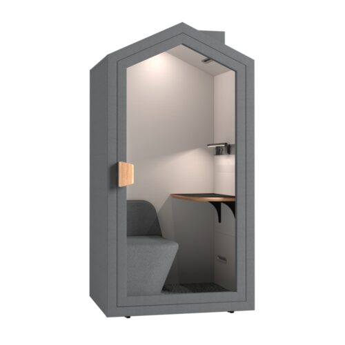 Akoestische Silent box gemeleerd grijs 2 | Kantoormeubelen Nederland