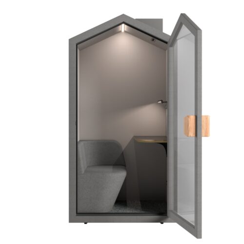 Akoestische Silent box gemeleerd grijs 3 | Kantoormeubelen Nederland