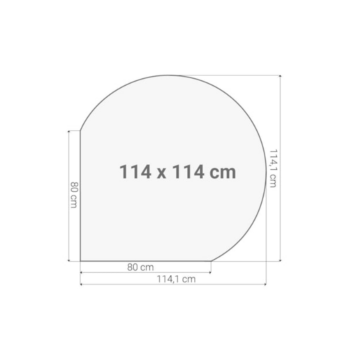 Vergaderstuk rond aanzetblad 120 cm diameter 114x114 cm