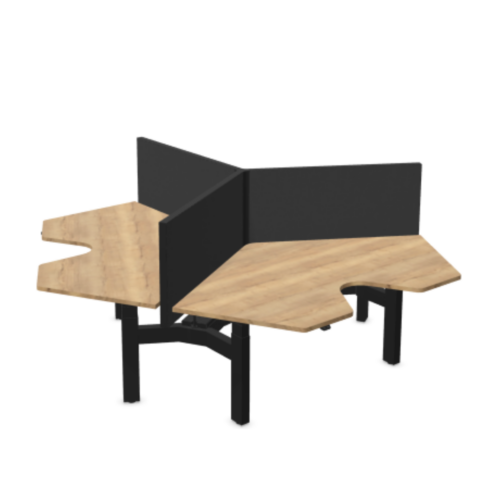 Boemerang tripple werkplek zit sta bureau 7 | Kantoormeubelen Nederland