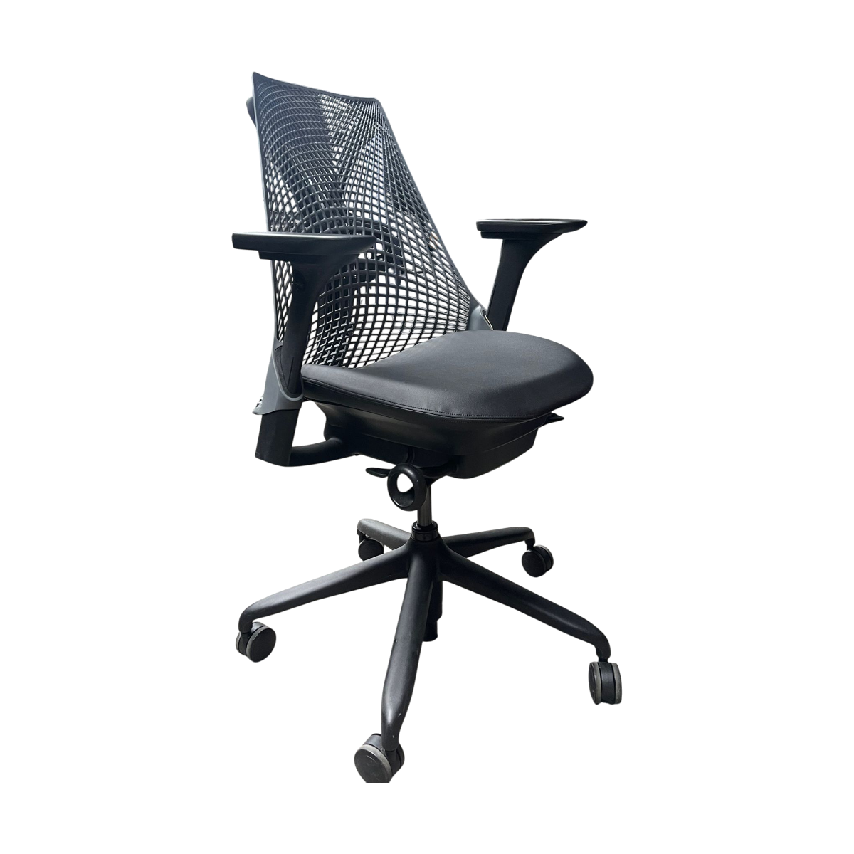 Herman Miller Sayl Bureaustoel Grijze Rug Zwart Skyleer Gebruikt