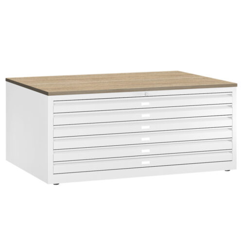 81192 25026 Tekeningladekast A0 Wit Sonoma Eiken | Kantoormeubelen Nederland