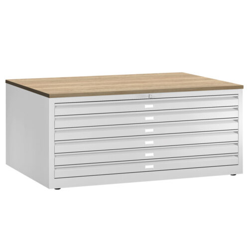 81192 25029 Tekeningladekast A0 Wit Halfiax Eiken | Kantoormeubelen Nederland