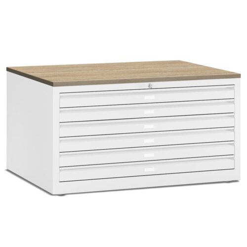 81193 25027 Tekeningladekast A1 Wit Sonoma Eiken | Kantoormeubelen Nederland