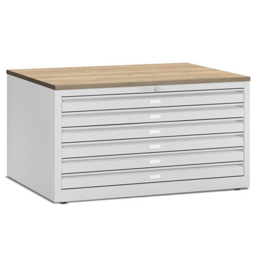81193 25031 Tekeningladekast A1 Wit Halifax Eiken | Kantoormeubelen Nederland
