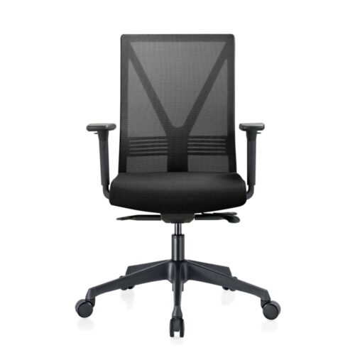 bureastoel met armleggers y vorm voorkant