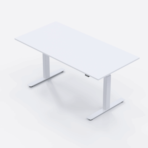 Eurodesk smartline zit_sta bureau wit frame met wit bureaublad