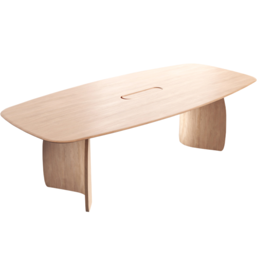 Vergadertafel Dolmen Ovaal Massief Hout - Afbeelding 2